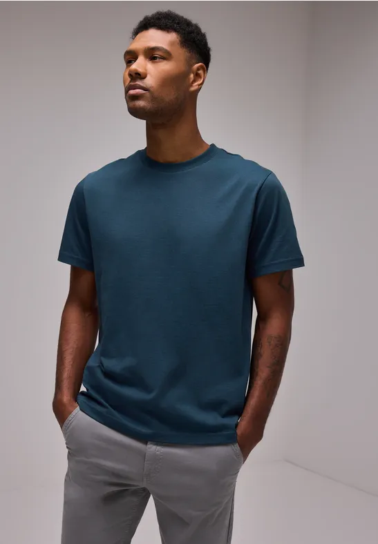 Street One Basic T-Shirt in Unifarbe Kostenlose Rückgabe