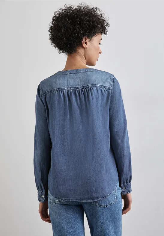 Street One Jeans-Bluse mit Rüschen Limitierter Zeitrabatt