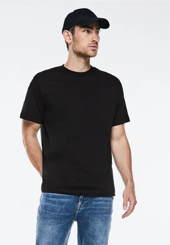 Street One Basic T-Shirt in Unifarbe Black Friday