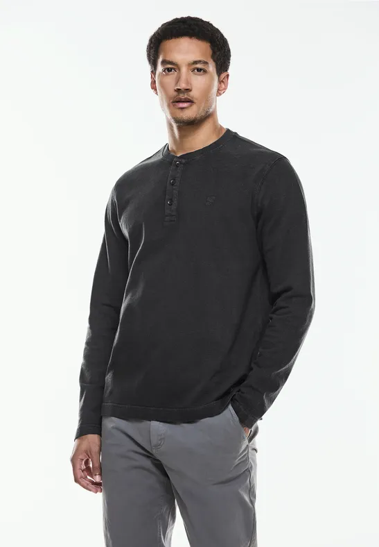 Street One Washed Henleyshirt Tiefpreis