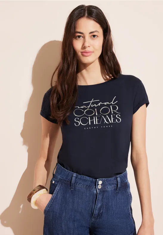 Street One T-Shirt mit Wording Clearance-Verkauf
