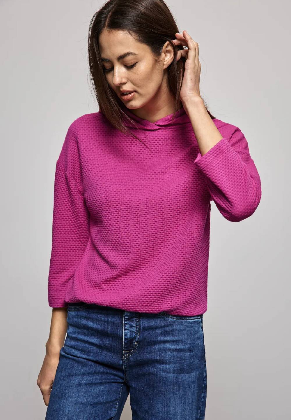 Street One Strukturshirt mit Kapuze im Angebot