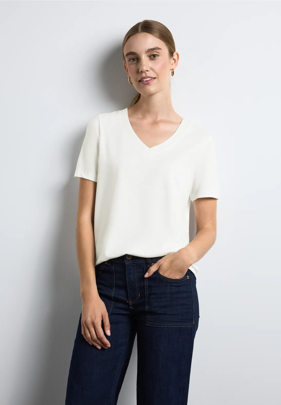 Street One T-Shirt mit V-Ausschnitt Kostenloser Versand