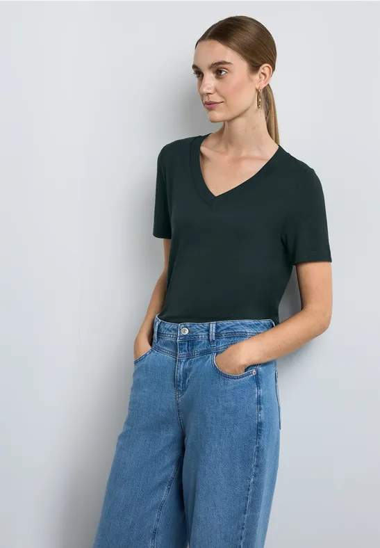 Street One T-Shirt mit V-Ausschnitt Limitierter Zeitrabatt