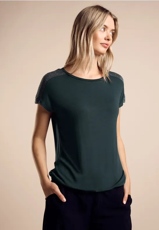 Street One T-Shirt mit Glanz-Detail Flash Sale
