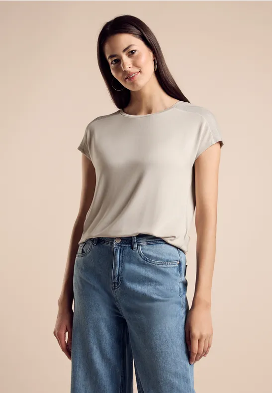 Street One T-Shirt mit Glanz-Detail Preisnachlass