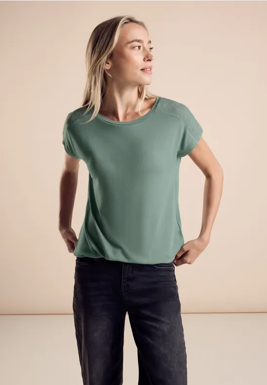 Street One T-Shirt mit Glanz-Detail Saisonschlussverkauf