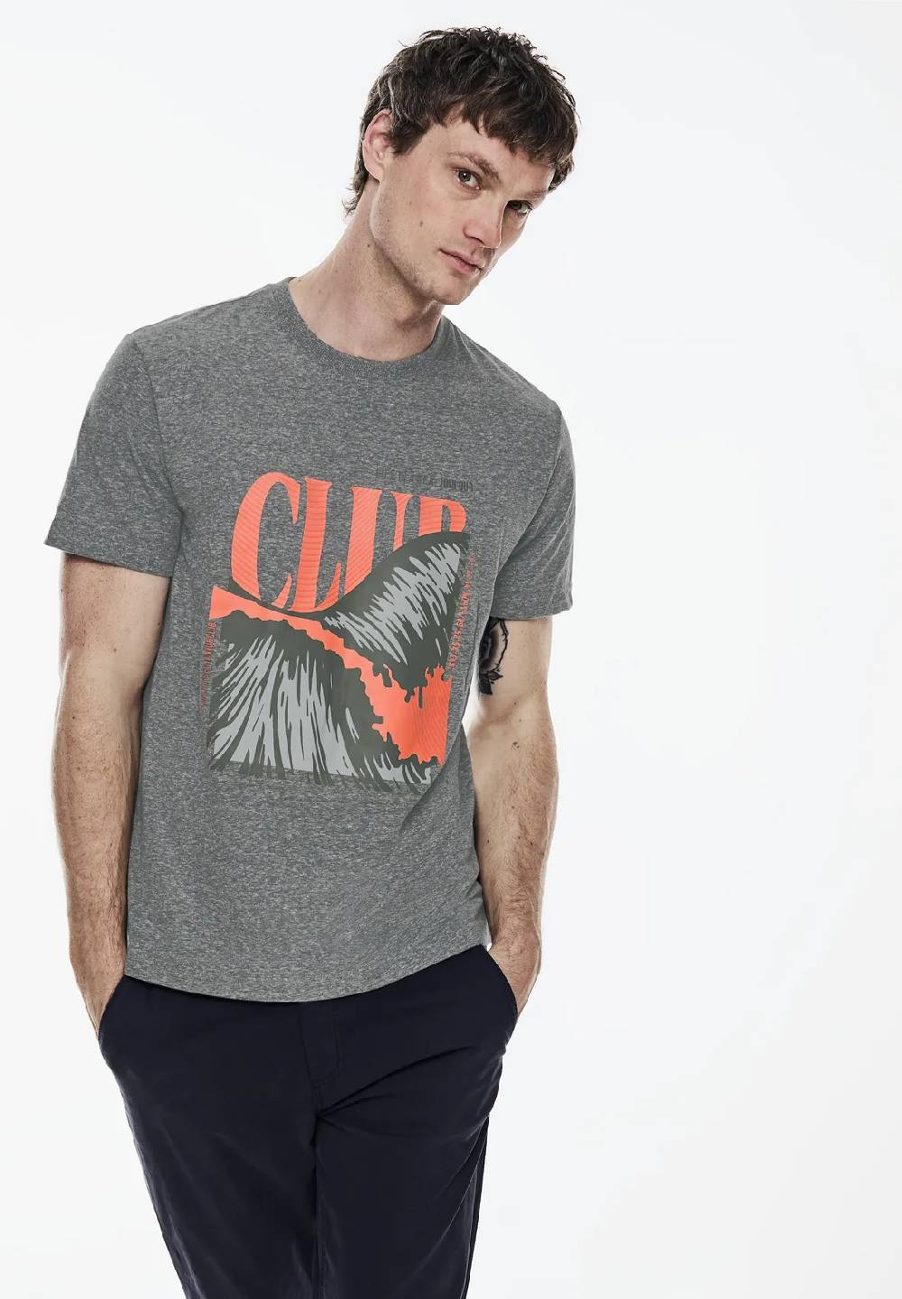 Street One Melange T-Shirt mit Print Riesige Ersparnisse