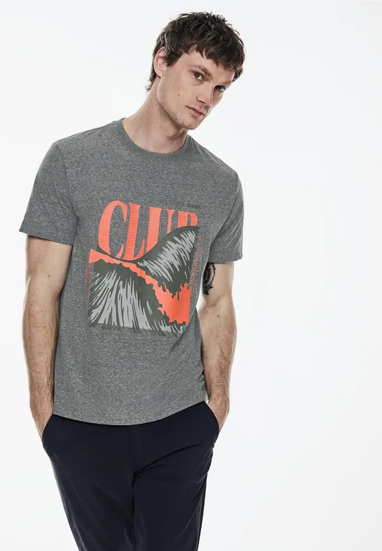 Street One Melange T-Shirt mit Print Riesige Ersparnisse