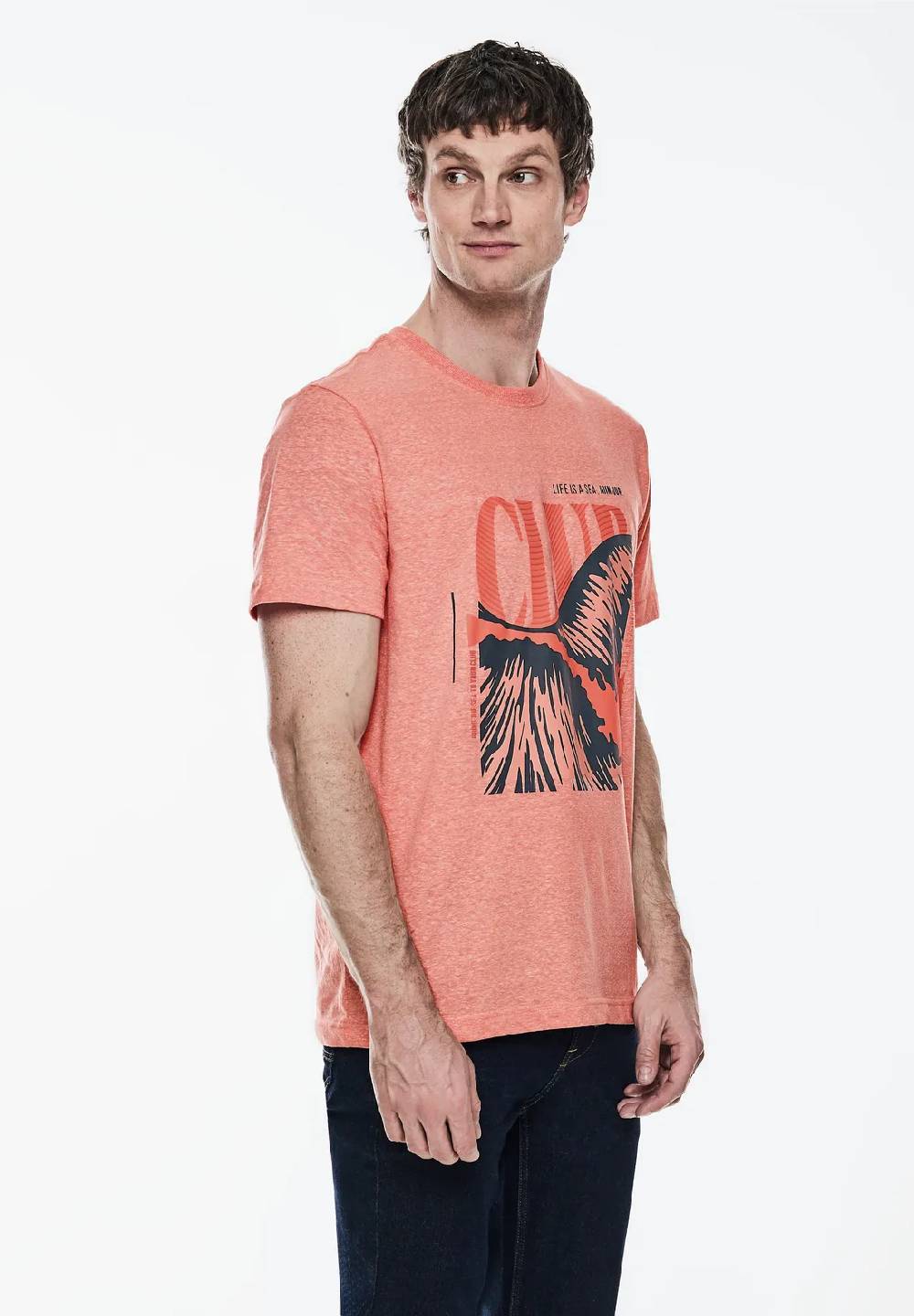 Street One Melange T-Shirt mit Print Bis zu 50% Rabatt