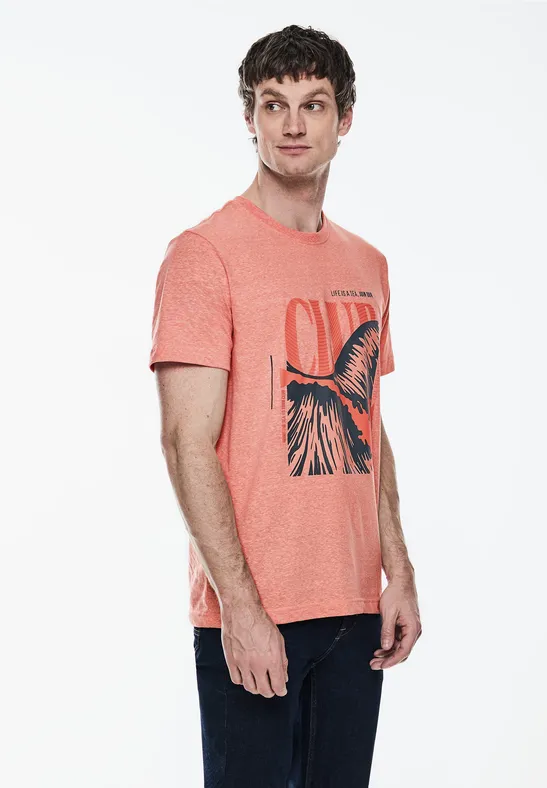 Street One Melange T-Shirt mit Print Bis zu 50% Rabatt