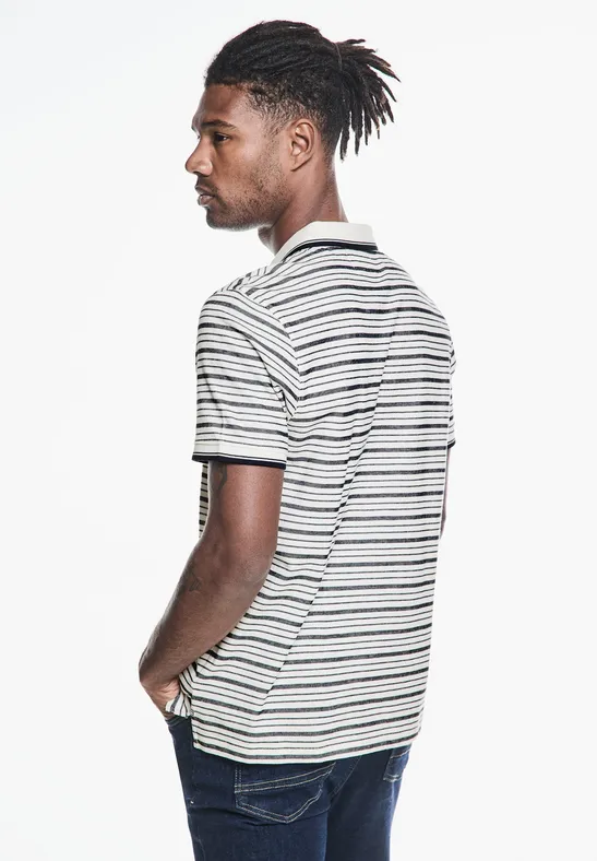 Street One Streifen Struktur Poloshirt Sonderangebot der Fabrik
