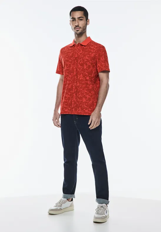 Street One Piquée Print Poloshirt Nur noch ein Tag übrig