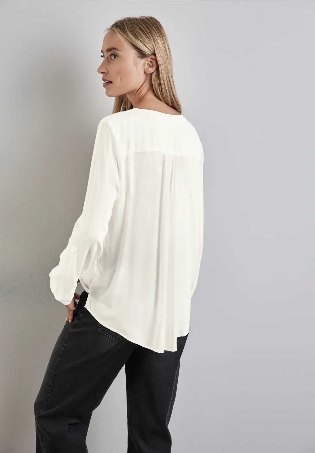 Street One Basic Bluse in Unifarbe Kostenloser Versand