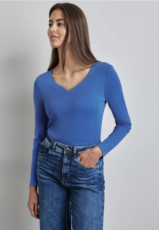 Street One Shirt mit Herzausschnitt Black Friday Preise