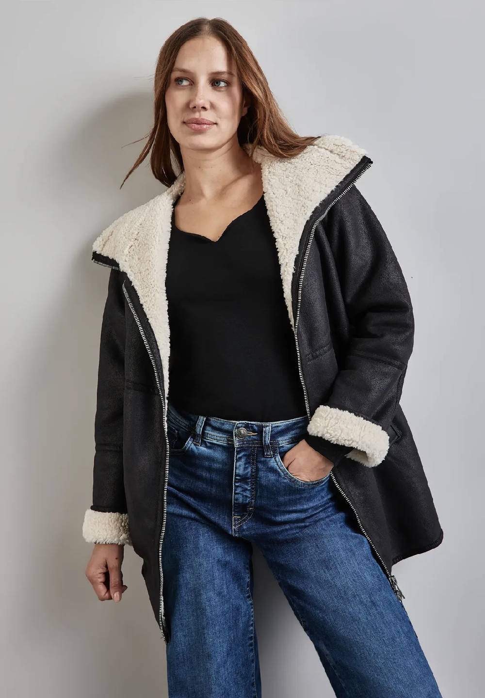 Street One Shirt mit Herzausschnitt Hotsell