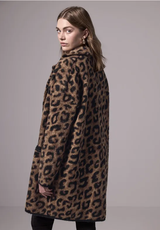 Street One Strickmantel im Leo-Look Preisnachlass