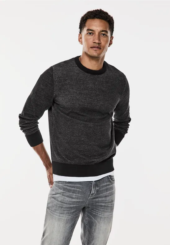 Street One Pullover in Two Tone Optik Sonderangebot der Fabrik