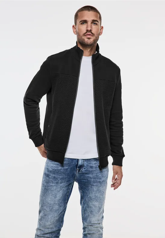 Street One Sweatjacke mit Materialmix Auslauf