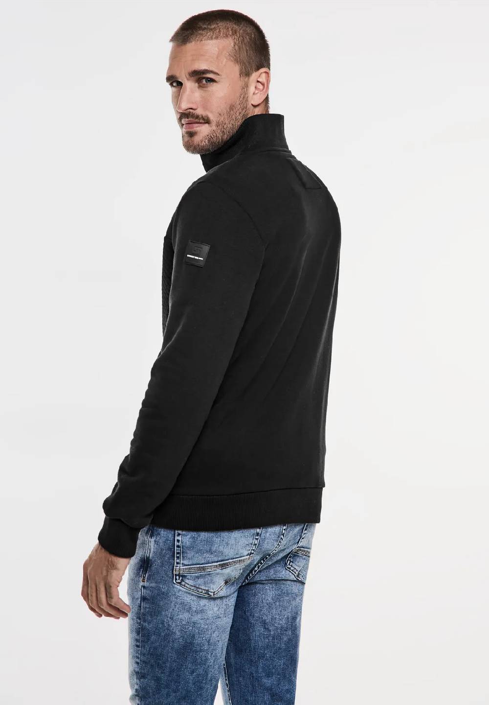 Street One Sweatjacke mit Materialmix Auslauf