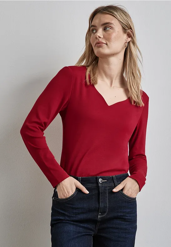 Street One Shirt mit Herzausschnitt Top Angebot