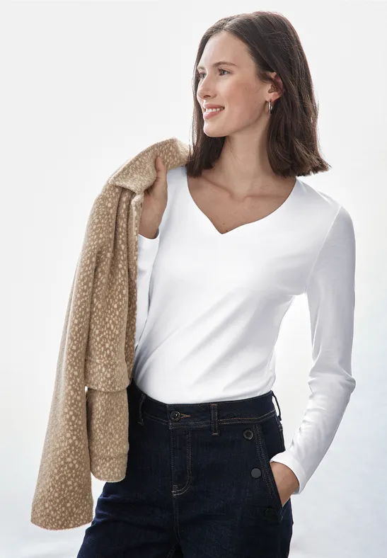 Street One Shirt mit Herzausschnitt Große Rabatte