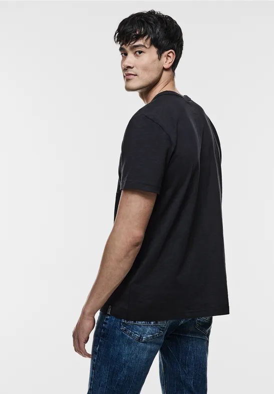 Street One 3D-Print Slub T-Shirt Riesige Ersparnisse