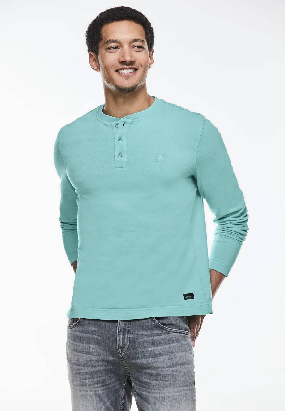 Street One Washed Henleyshirt Bis zu 60% Rabatt