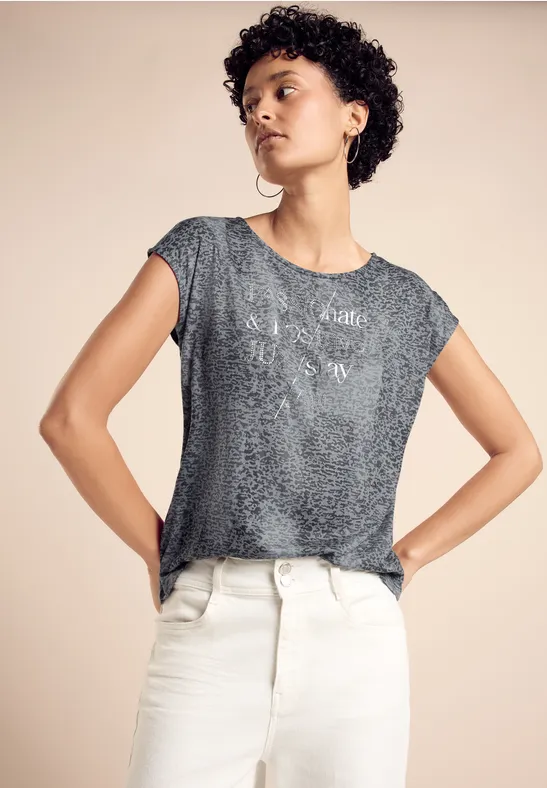 Street One T-Shirt mit Wording Letzter Tag