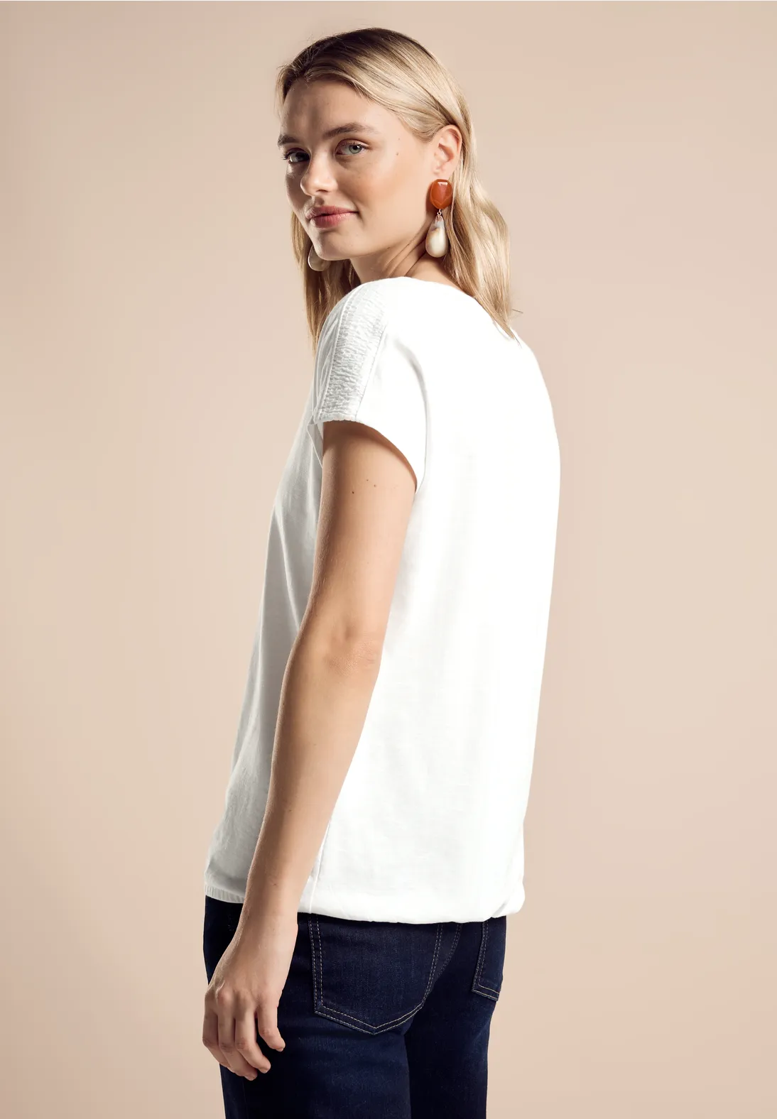 Street One T-Shirt mit Smock-Detail Nur noch ein Tag übrig