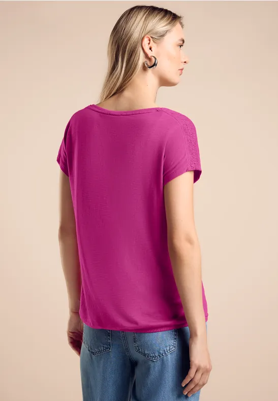 Street One T-Shirt mit Smock-Detail Riesige Rabatte