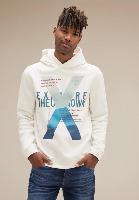 Street One Kapuzenpulli mit Frontprint Tiefpreis
