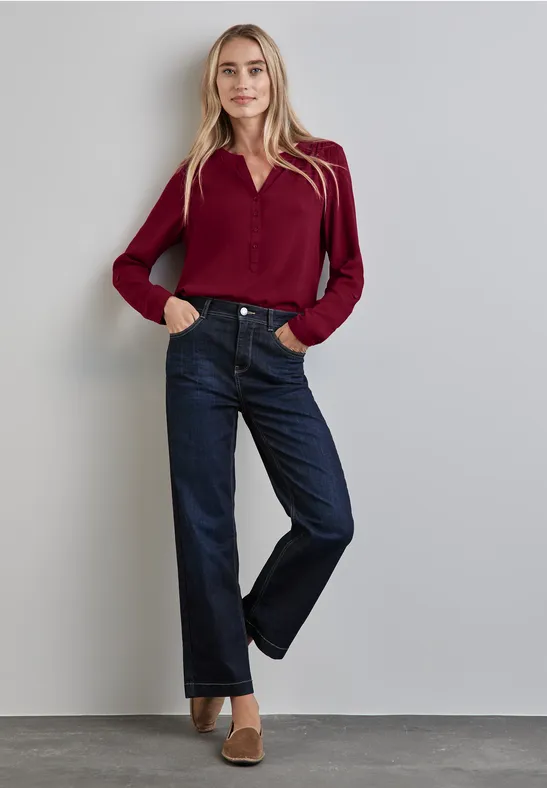 Street One Basic Bluse in Unifarbe Super Rabatt
