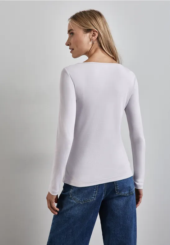 Street One Shirt mit U-Boot-Ausschnitt Rabatte dieses Monats