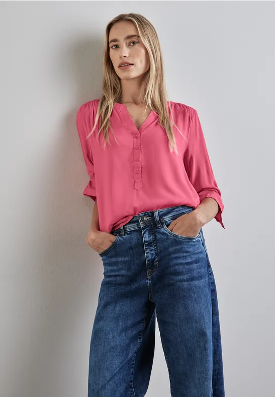 Street One Basic Bluse in Unifarbe Verkauf
