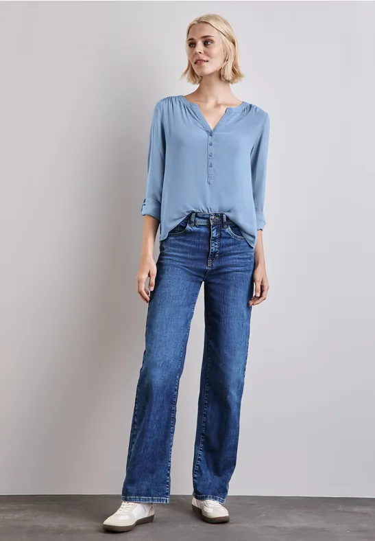 Street One Basic Bluse in Unifarbe Fabrik Onlineshop