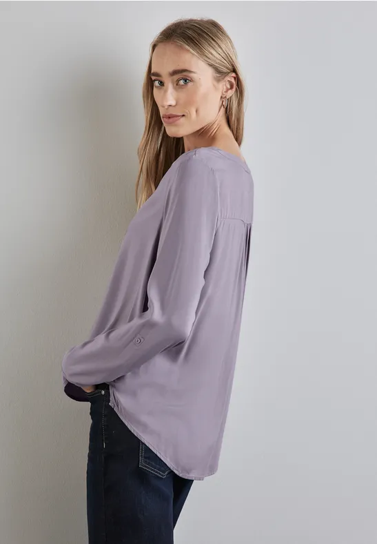Street One Basic Bluse in Unifarbe Sonderangebot