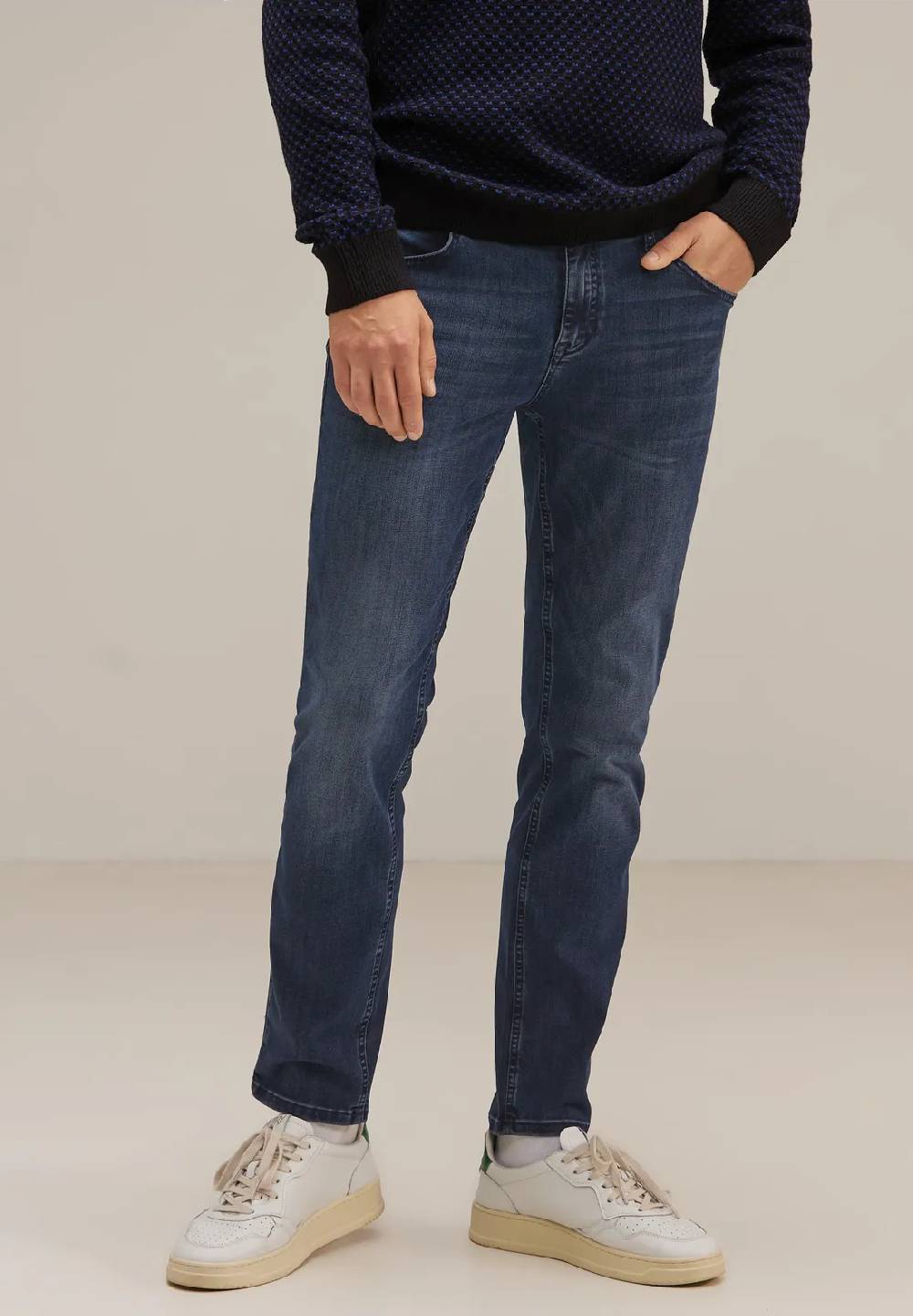 Street One Dunkelblaue Slim Fit Jeans - Style RACER Saisonschlussverkauf