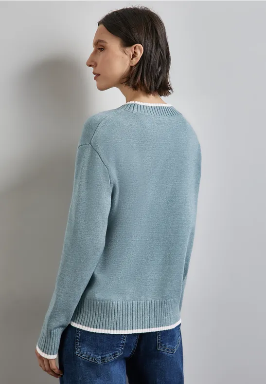 Street One Pullover mit Tipping Großer Ausverkauf