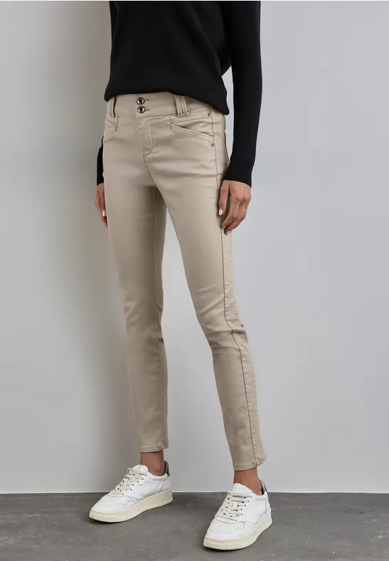 Street One Beschichtete Slim Fit Hose - Style YORK Flash Sale