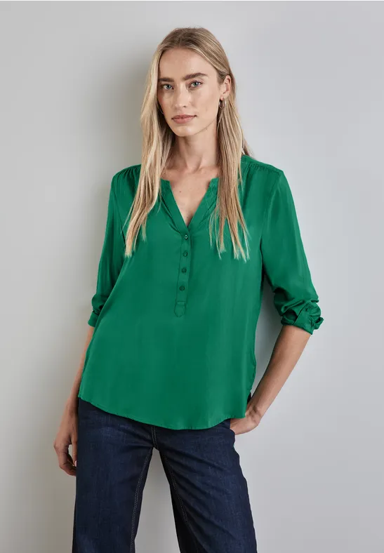 Street One Basic Bluse in Unifarbe Online Outlet