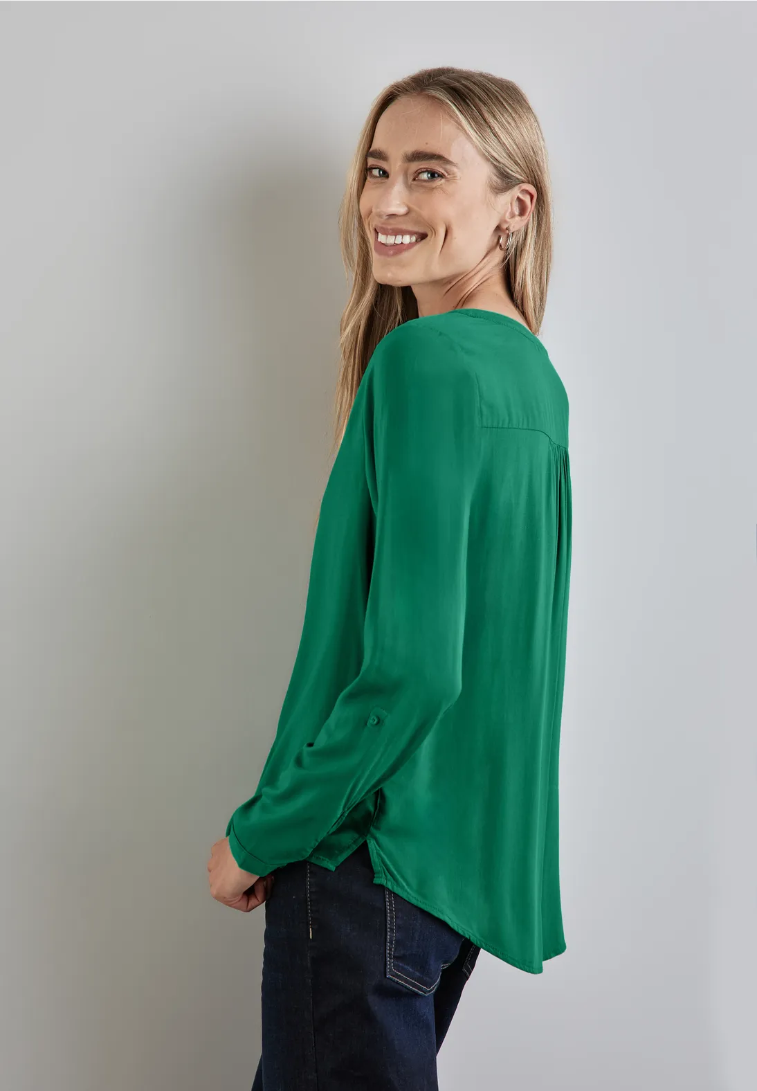 Street One Basic Bluse in Unifarbe Online Outlet