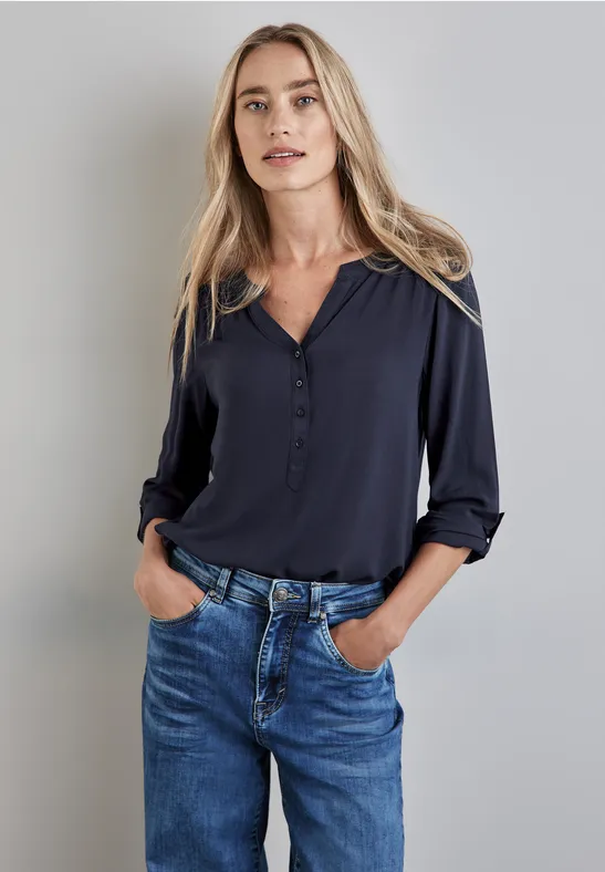 Street One Basic Bluse in Unifarbe Zeitlich begrenztes Angebot