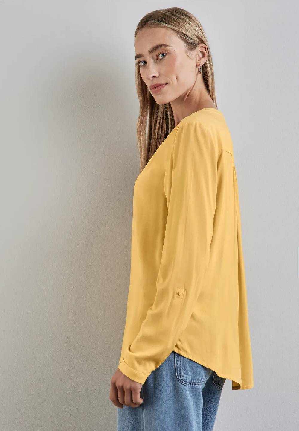 Street One Basic Bluse in Unifarbe Exklusive Angebote