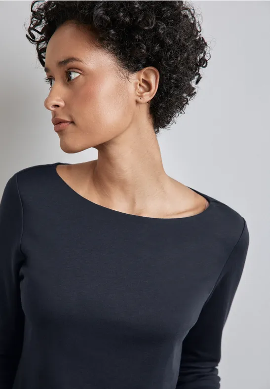 Street One Shirt mit U-Boot-Ausschnitt Große Rabatte