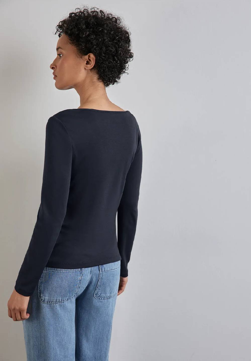 Street One Shirt mit U-Boot-Ausschnitt Große Rabatte
