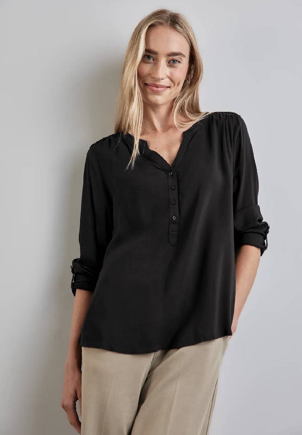 Street One Basic Bluse in Unifarbe VIP-Rabatte