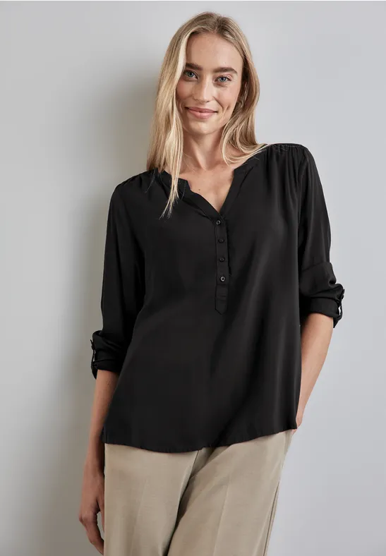 Street One Basic Bluse in Unifarbe VIP-Rabatte
