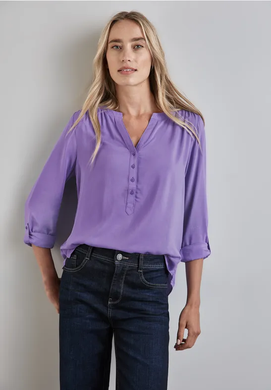Street One Basic Bluse in Unifarbe Tiefpreis