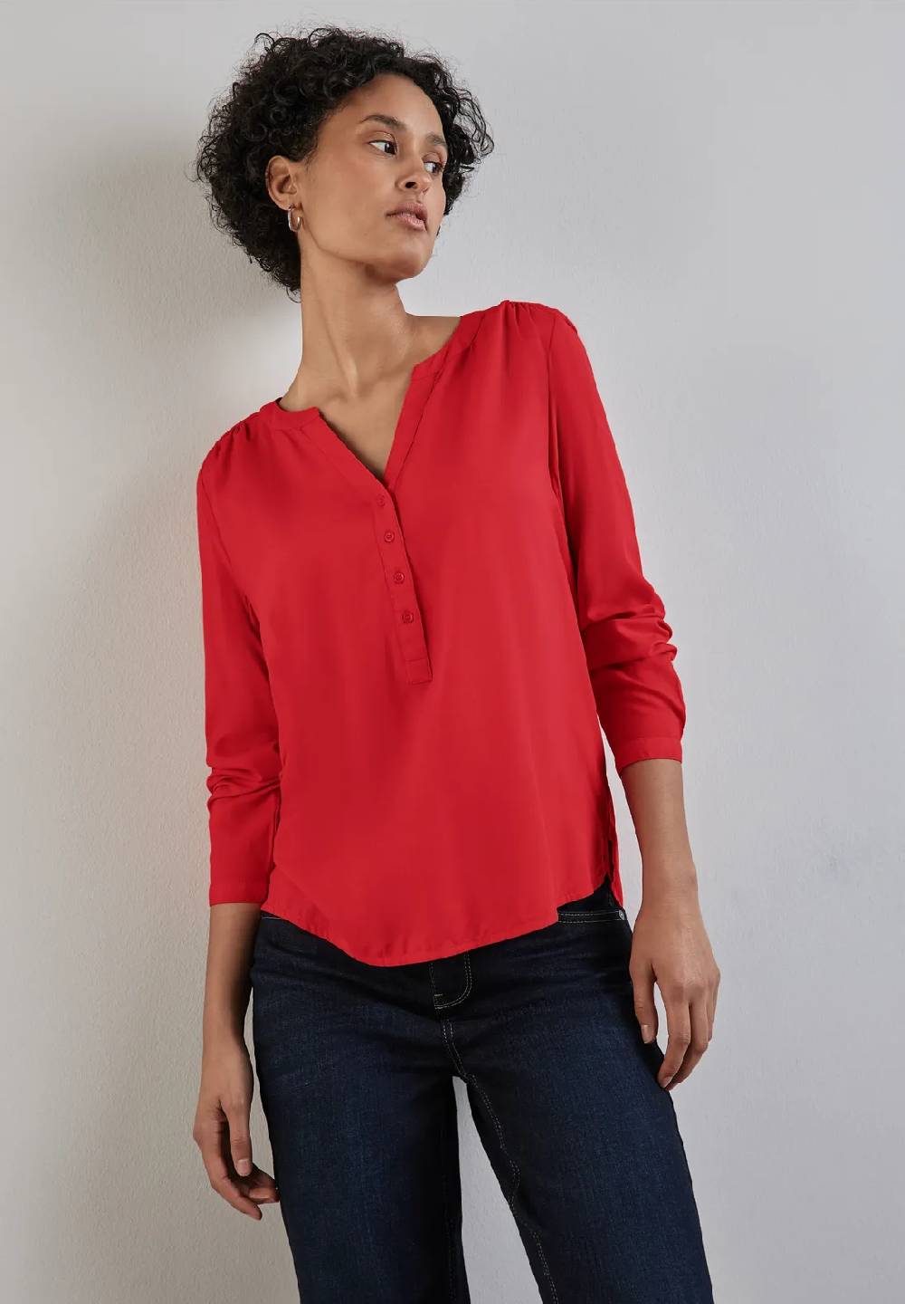 Street One Basic Bluse in Unifarbe - Style BAMIKA Letzte 2 Tage